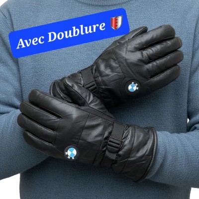 Gants Homme Hiver avec Doublure Isolante  قفازات جلدية دافئة