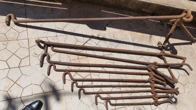 Grand Zekroune Crochet de Portail en Fer Forgé Ancienne barre de fermeture Ferronnerie d'art, loquet