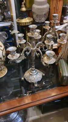 Paire de candélabre en métal argenté, chandelier 5 bougies