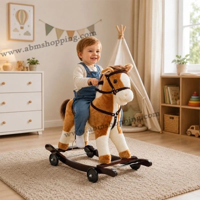 عرائس-و-دمى-محشوة-cheval-a-bascule-2-en-1-bois-avec-roues-et-peluche-pour-enfants-برج-الكيفان-الجزائر