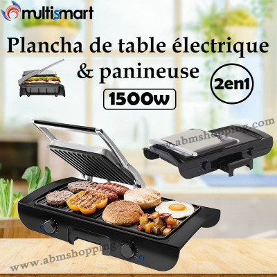 Plancha de table électrique & panineuse 2 en 1 1500W | MULTISMART