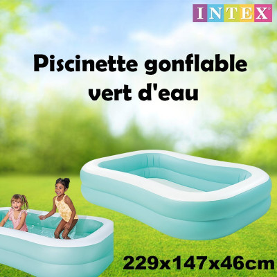 Piscinette gonflable vert d eau 229x147x46cm | INTEX