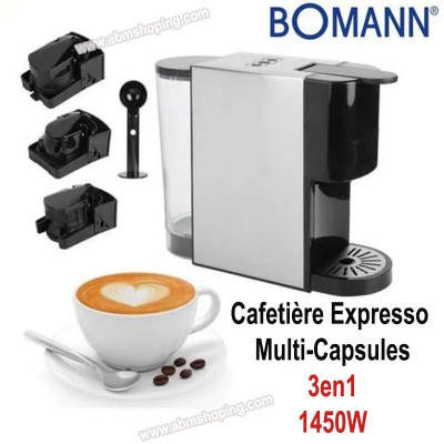  Cafetière Expresso Multi Capsules 3En1 1450W  Bomann