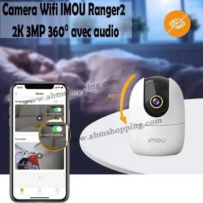 Camera Wifi Ranger2 2K 3MP 360 avec audio IMOU