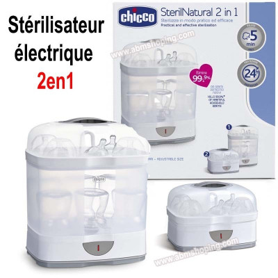 Chicco Starter Kit Stérilisateur+Chauffe Biberon Maison-Auto+1 Biberons+2