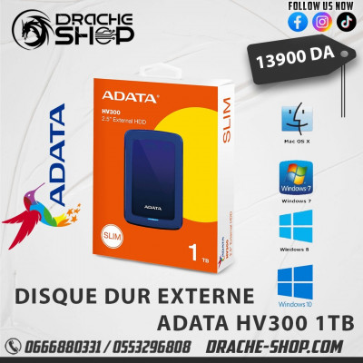 disques-durs-disque-dur-externe-adata-hv300-1tb-slim-oran-algerie