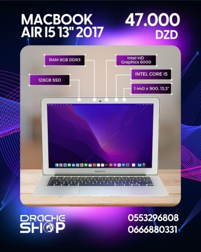 MacBook Air 2017 13" I5 8GB DDR3 Ram 128GB SSD