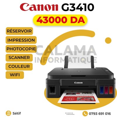 IMPRIMANTE Canon G3410 RÉSERVOIR COULEUR MULTIFONCTION WIFI