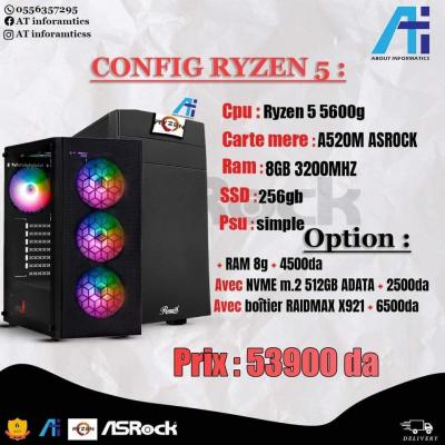 CONFIG PC GAMER RYZEN 5 5600G BOX A520 ASROCK