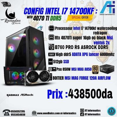CONFIG PC GAMER INTEL I7 14700KF / RTX 4070TI SUPER 16GB MSI 