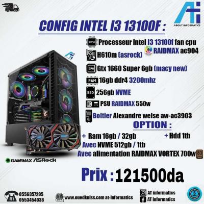 CONFIG PC GAMING I3 13100F / GTX 1660 SUPER 6GB NEW