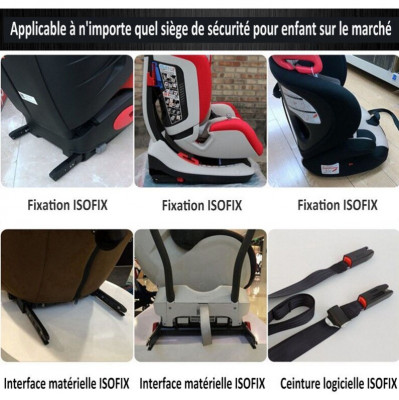 Kkmoon K12534 Kit de montage universel d'ancrage de siège d'enfant pour voiture  ISOFIX