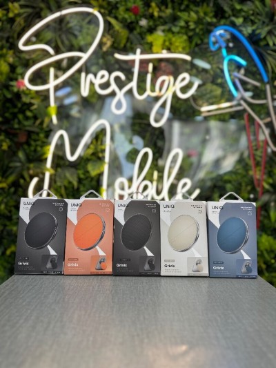 UNIQ GRIVIX GRIP STAND - SUPPORT MAGNÉTIQUE ROTATIF EN CUIR & ALUMINIUM