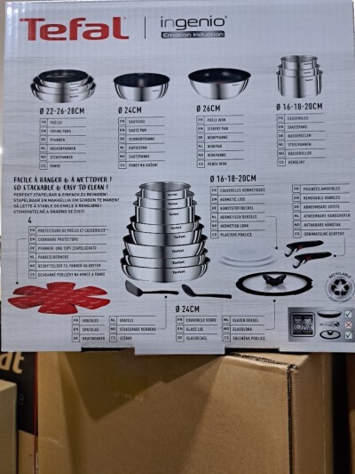 KIT TEFAL INGENIO EMOTION INOX 20 PIÈCES INDUCTION L897SJ04 
