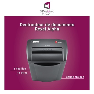 Destructeur de documents  Rexel Alpha 