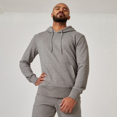 hauts-et-t-shirts-sweat-a-capuche-fitness-homme-500-essentials-gris-rais-hamidou-alger-algerie