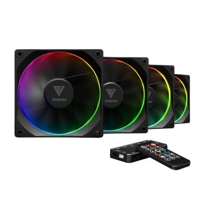  Pack de Ventilateurs GAMDIAS AEOLUS M3 - 4 x 120 mm ARGB