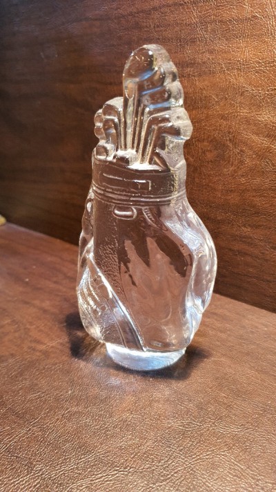 Vintage Presse-papier en cristal Club de Golf taillé à la main Nybro made in Sweden 80's