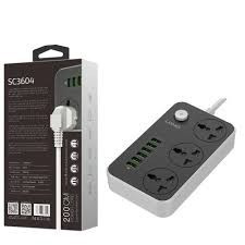 Multiprise 3 power socket 6 USB SC-3604 SIYOTEAM