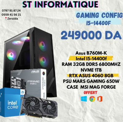 ST Informatique i5 14400F / 32GB DDR5 6800Mhz /1TB SSD Nvme/ RTX 4060