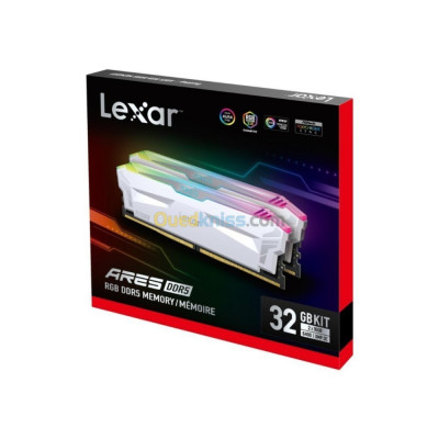 LEXAR 32GO 2X16GO 6800MHZ ARES RGB DDR5 CL32 WHITE