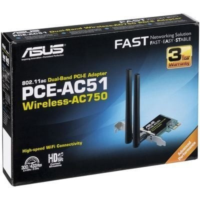ASUS PCE-AC51 - CARTE PCI-E WIFI AC750 Dual-Band
