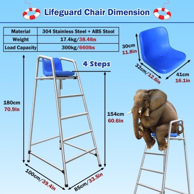 CHAISE DE SURVEILLANCE INOX, échelle piscine 3