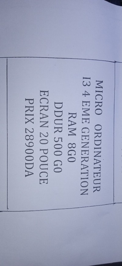 Micro ordinateur i3 4eme 