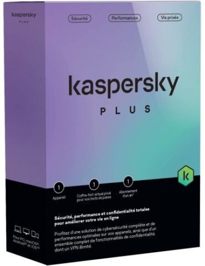 Kaspersky Plus 2025 / Antivirus / VPN Illimité 1 Année / Clé Officielle