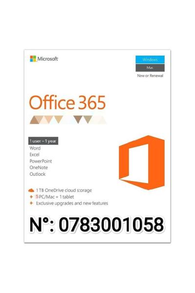  Microsoft Office 365 Abonnement officiel 1 Année 