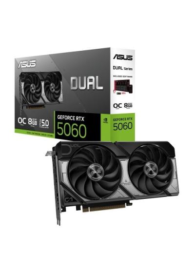 CARTE GRAPHIQUE ASUS DUAL GeForce RTX 5060 8GB GDDR7 OC Edition Neuf Sous Emballage
