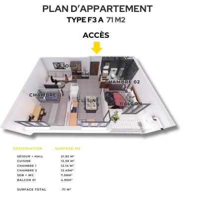 Sell Apartment F3 F4 Mostaganem Mostaganem