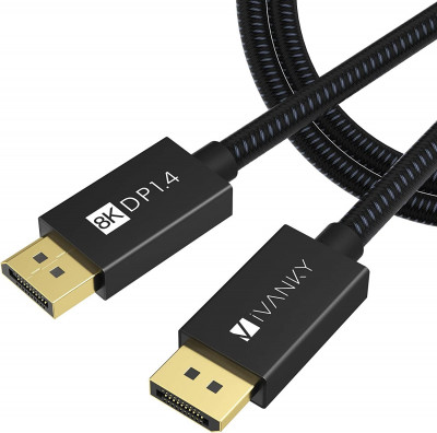 iVANKY cable DisplayPort 1.4 4.6M 8K/60Hz, 4K/144Hz, 1080P/240Hz, BR3, 32,4 Go/s, HDCP 2.2, HDR