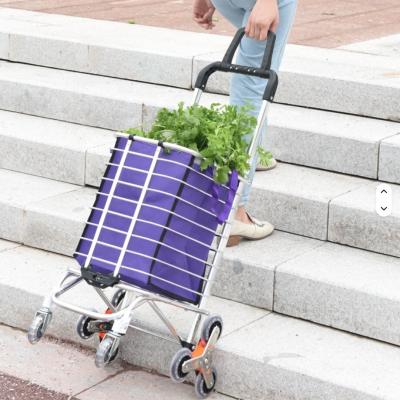 Chariot Caddie Portable Et Pliable , Pour Supermarché A 6 Roues, Monte-Escalier, En Aluminium Dure
