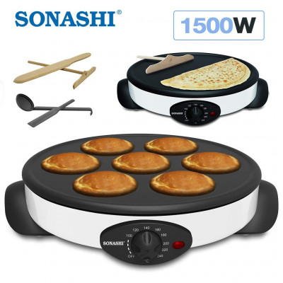 SONASHI Crêpière Et Machine A Pancakes 2en1 1500W /SCRM-865