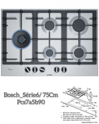 Bosch Plaque 75Cm/ 5FEUX/ Inox
