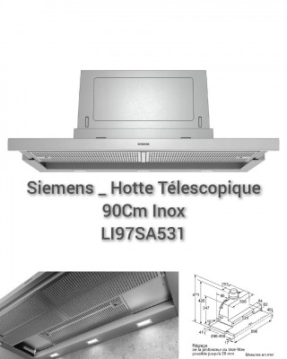 Siemens Hotte télescopique 90cm Inox 