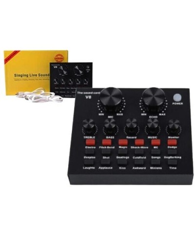 Amplificateur Carte Son Externe Bluetooth V8 Changeur de voix Casque, Microphone