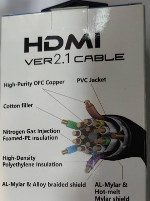 Cable HDMI  ver 2.1 CABLETIME Certifié 4K/144Hz 8K/60Hz 48Gbps Ultra HD