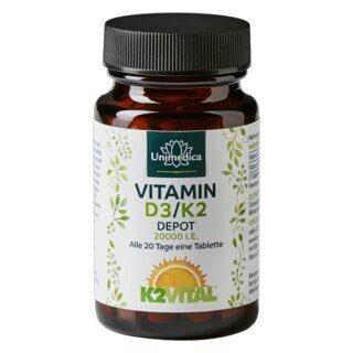 Unimedica Vitamine D3 / K2 mk7 180 comprimés Allemagne فيتامين د3 / ك2 180 قرص من يونيميديكا ألمانيا