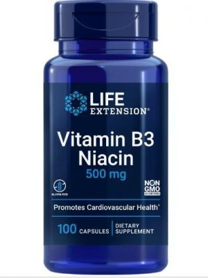 Life Extension Vitamine B3 Niacin 500 mg 100 capsules