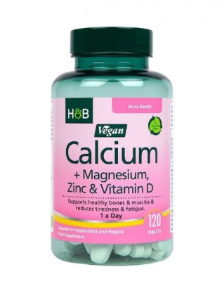 Holland and Barrett Vegan Calcium Magnesium Vitamine D et Zinc 120 Comprimes
