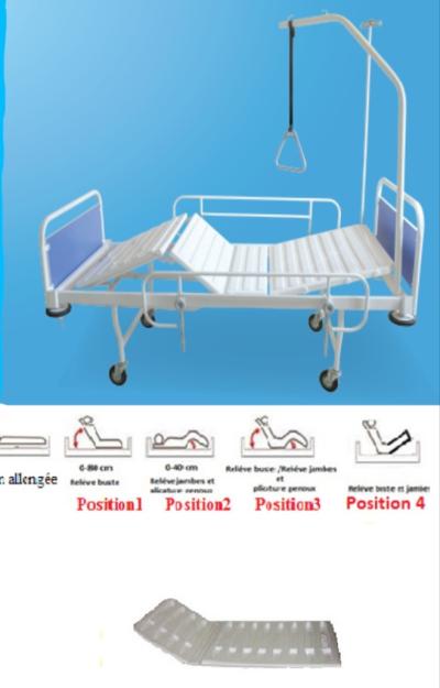 Lit d'hôpital a trois 03 Positions avec B-Securité 