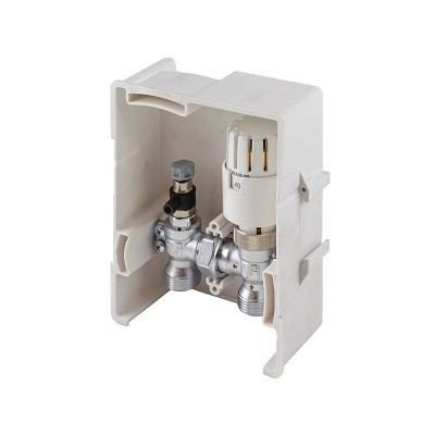 TIEMME BOX 2 Groupe régulation encastré pour plancher chauffant avec vanne thermostatique de mélange