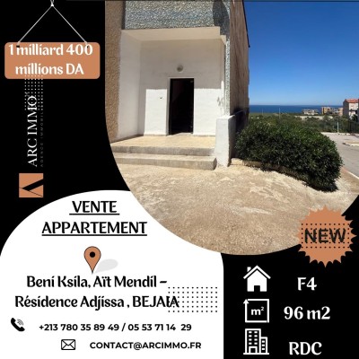 Vente Appartement F4 Béjaïa Beni ksila