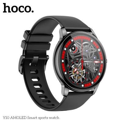 HOCO  smartwatch montre intelligente de Sport Y10 écran tactile AMOLED de 1.3 pouces, Bluetooth 5.0.