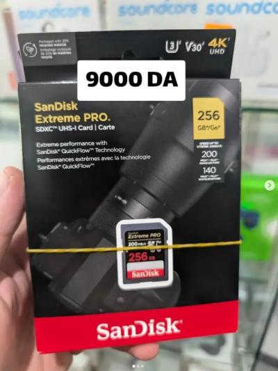 CARTE MEMOIRE SANDISK EXTREME PRO SDXC UHS-I 256 GO U3 V30 4K 200MBS / 140 MBS