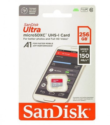 Carte mémoire SanDisk Ultra Micro SD 256 Go Carte Mémoire UHS - Jusqu'à 150 Mo/S