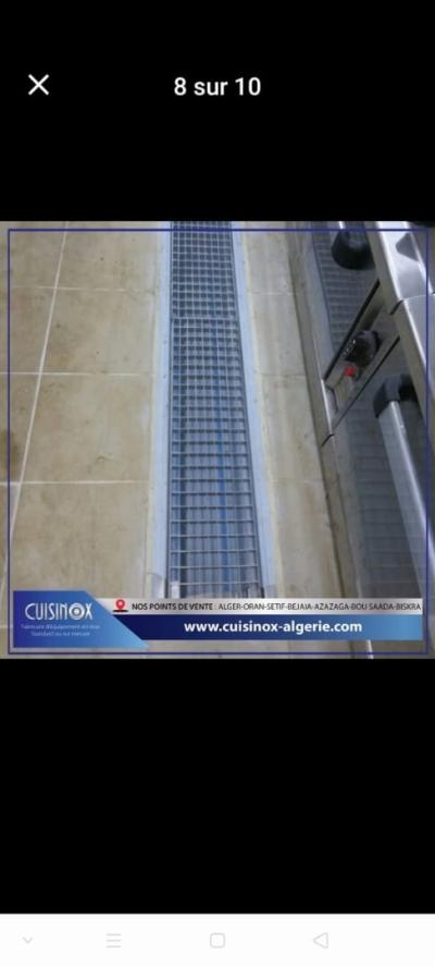 canniveaux en inox avec grille caillebotis et avaloir