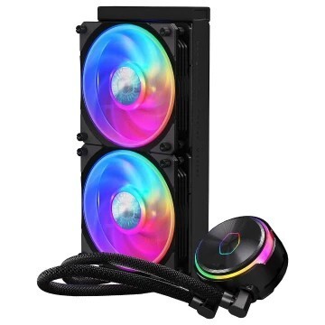COOLER MASTER MASTERLIQUID PL240 FLUX - WATERCOOLING ARGB BLACK - INTEL ET AMD - 2 FAN LED 120MM